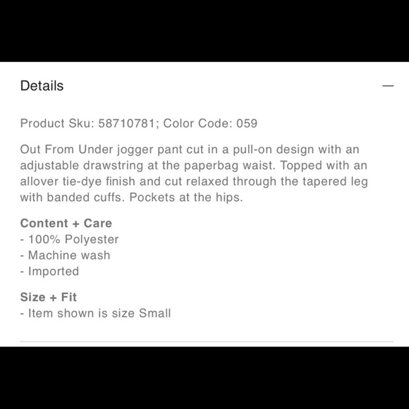 UO Out From Under Hansel Tie-Dye Jogger Palnts NWT - Picture 8 of 8